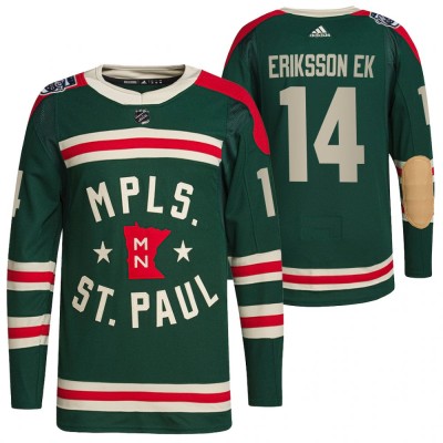 Minnesota Wild #14 Joel Eriksson Ek Men's Adidas 2022 Winter Classic Authentic NHL Jersey Men's